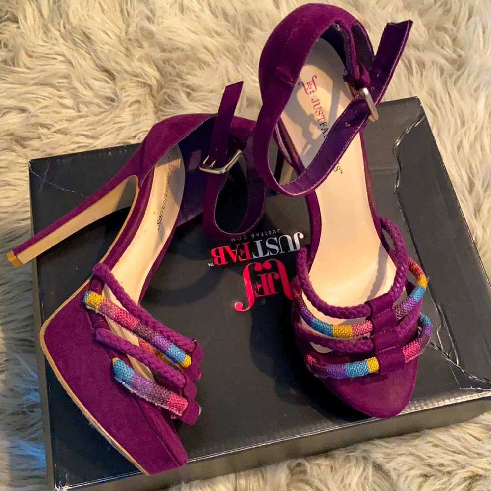 Purple Strappy Heels